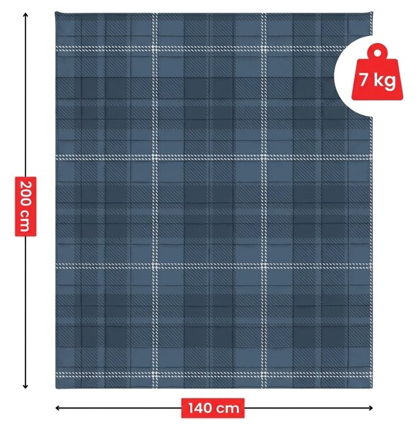 Súlyozott takaró GRAVIA NAVIRA 140 × 200 cm, 9 kg, sötétkék
