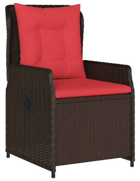 2 db barna polyrattan dönthető kerti szék