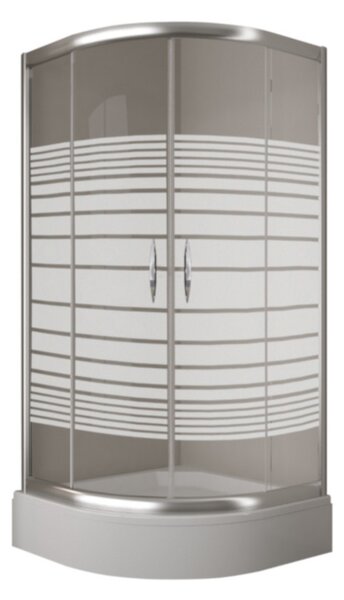 Vela Banyo zuhanykabin - 80 ÍVES - 5 mm CSÍKOS vízlepergető üveggel - 80 x 80 x 190 cm