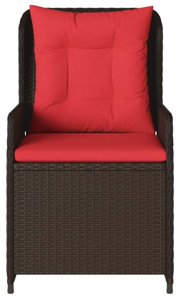 2 db barna polyrattan dönthető kerti szék