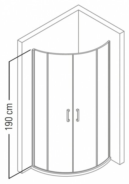 Vela Banyo TMP zuhanykabin - 80 ÍVES - 5 mm víztiszta vízlepergető üveggel - 80 x 80 x 190 cm