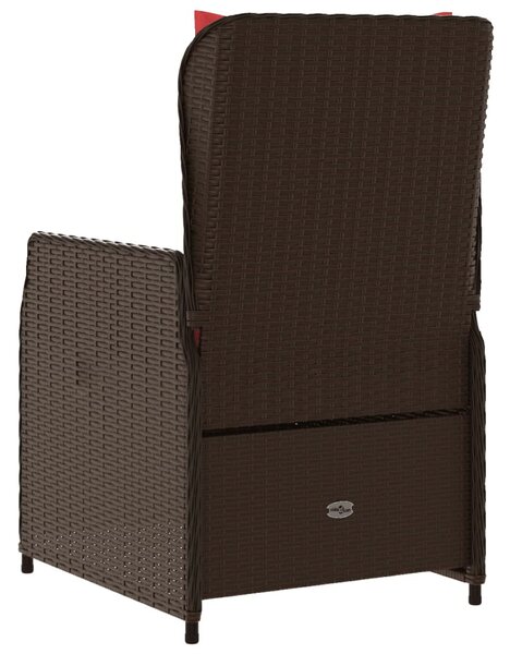 2 db barna polyrattan dönthető kerti szék