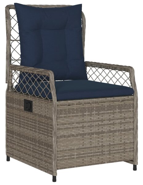 2 db szürke polyrattan dönthető kerti szék