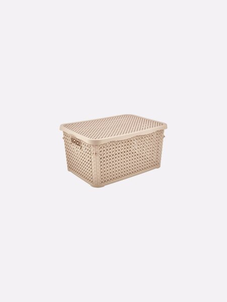 TÁROLÓDOBOZ SZÖGL. TETŐVEL MŰA. 1,25L 4 SZÍN "PERL" 8,3*12,3*18,2CM