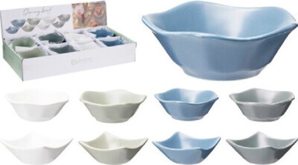 TÁL PORCELÁN NÉGYZET ALAKÚ:8X8X3CM KÖR ALAKÚ:7X7X3CM 4 FÉLE