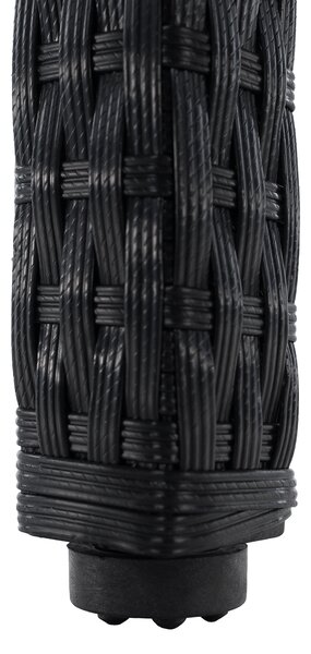 KONDELA Kerti rattan szett, akácfa, fekete/krémszínű/természetes, BOGART