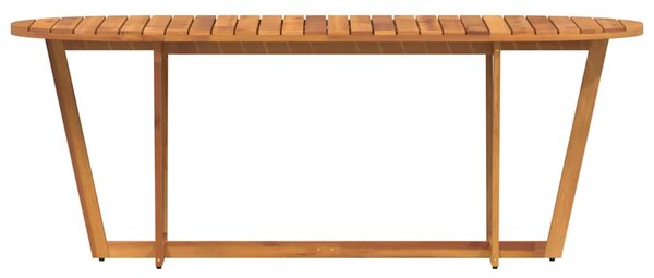 Ovális kerti étkezőasztal 200 x 90 x 75 cm tömör akácfa