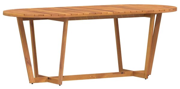 Ovális kerti étkezőasztal 200 x 90 x 75 cm tömör akácfa