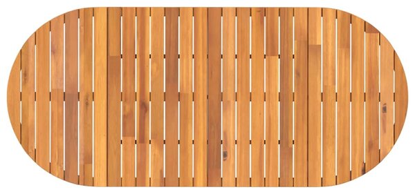 Ovális kerti étkezőasztal 200 x 90 x 75 cm tömör akácfa