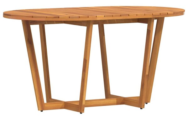 Tömör akácfa kerti étkezőasztal ovális 150 x 90 x 75 cm