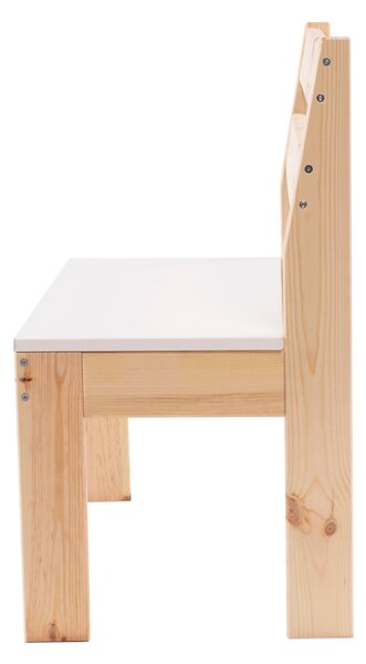 KONDELA Gyerekpad, fehér/természetes, fenyő, EVAN