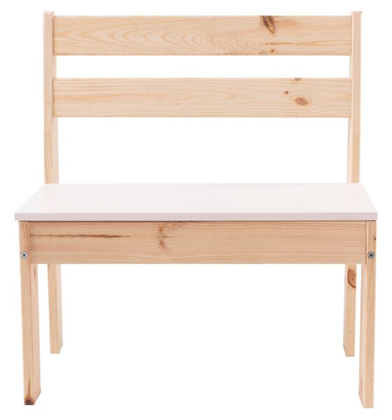 KONDELA Gyerekpad, fehér/természetes, fenyő, EVAN