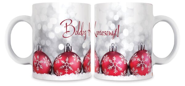 DÍSZÍTETT BÖGRE - BOLDOG KARACSONYT 350ML