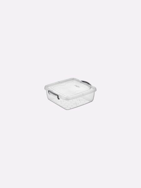 TÁROLÓDOBOZ SZÖGL. MŰA. PATENTZÁRAS TETŐVEL 700ML "SQUARE" 6*15,7*13,8CM