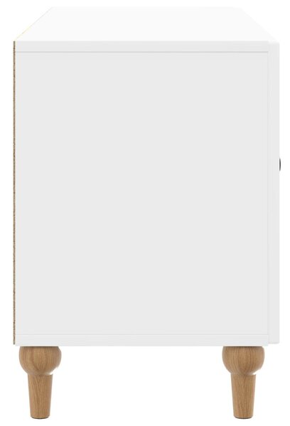 TV szekrény 99 x 34,5 x 50 cm Magasfényű Fehér Szerelt Fa