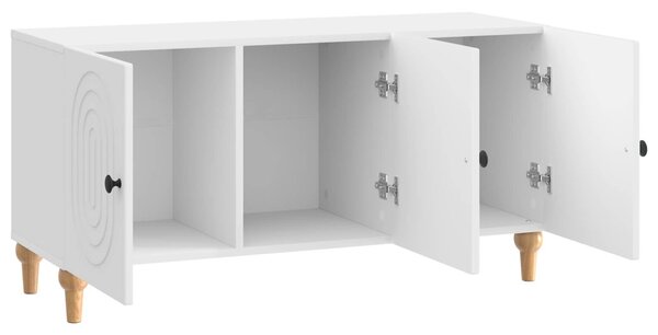 TV szekrény 99 x 34,5 x 50 cm Magasfényű Fehér Szerelt Fa