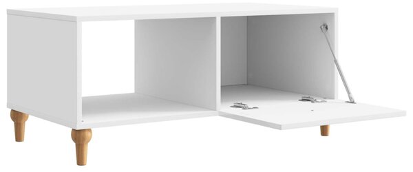 Dohányzóasztal Magasfényű Fehér 90 x 50 x 40 cm Szerelt Fa