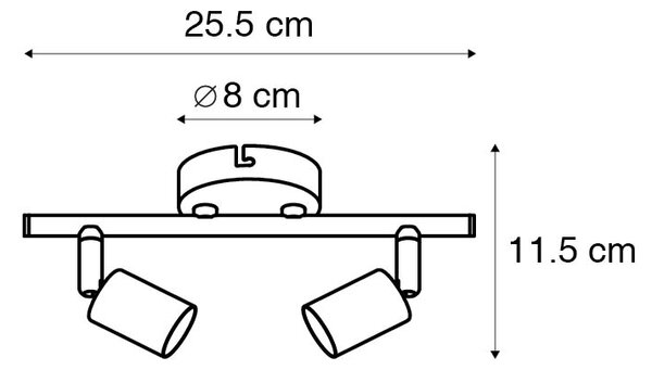 Modern fehér spotlámpa dönthető 2-lámpás - Jeany