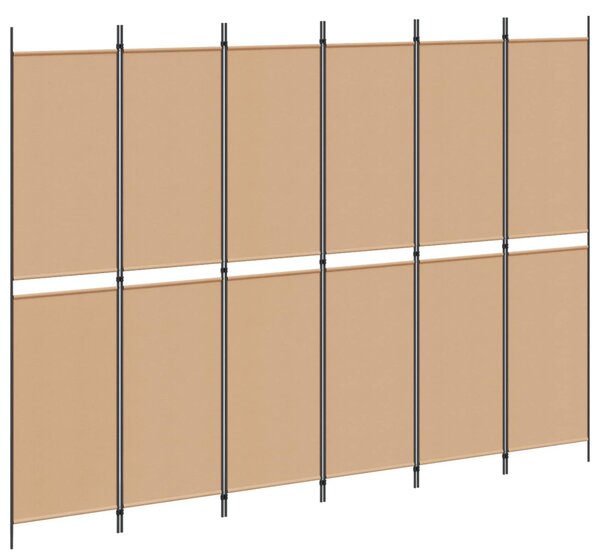 6-paneles szobaelválasztó Bézs 300 x 220 cm Szövet