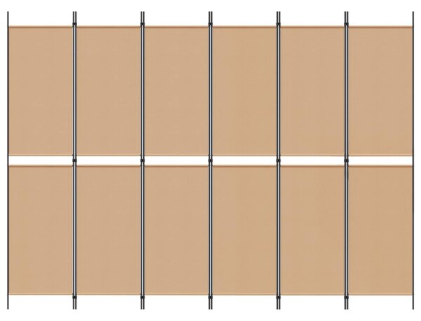 6-paneles szobaelválasztó Bézs 300 x 220 cm Szövet