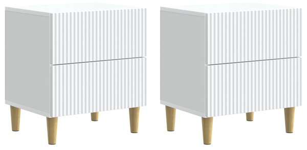 Éjjeliszekrény fiókkal 2 pcs Fehér 43 x 34,5 x 48 cm Szerelt Fa