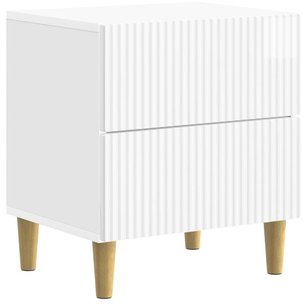 Éjjeliszekrény fiókkal 2 pcs Magasfényű Fehér 43 x 34,5 x 48 cm