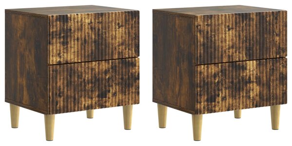 Éjjeliszekrény 2 pcs Füstös Tölgy 43 x 34,5 x 48 cm Szerelt Fa