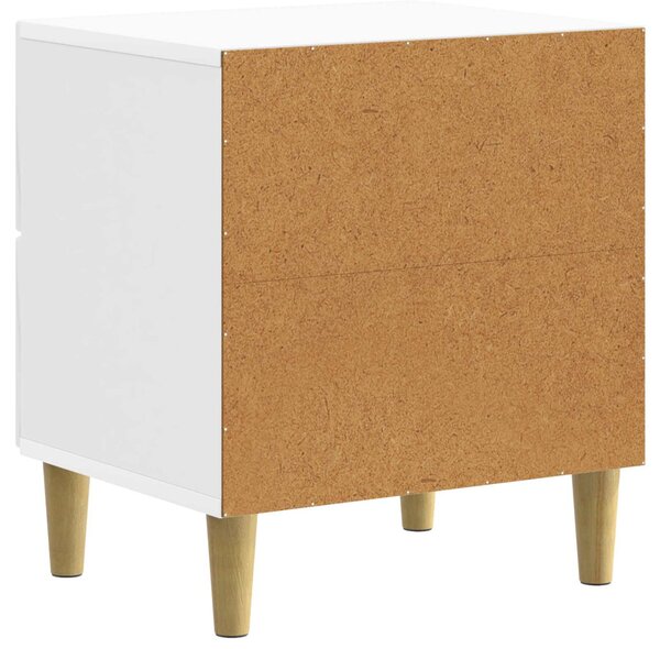 Éjjeliszekrény fiókkal 2 pcs Magasfényű Fehér 43 x 34,5 x 48 cm