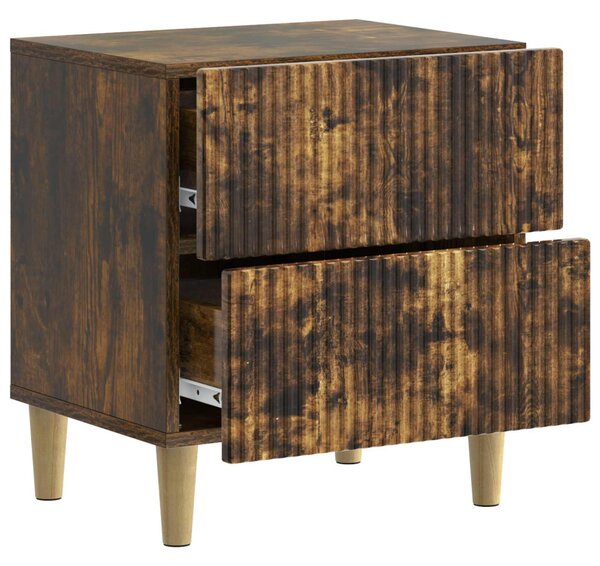 Éjjeliszekrény 2 pcs Füstös Tölgy 43 x 34,5 x 48 cm Szerelt Fa