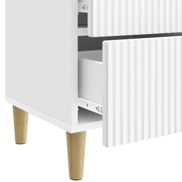 Éjjeliszekrény fiókkal 2 pcs Magasfényű Fehér 43 x 34,5 x 48 cm