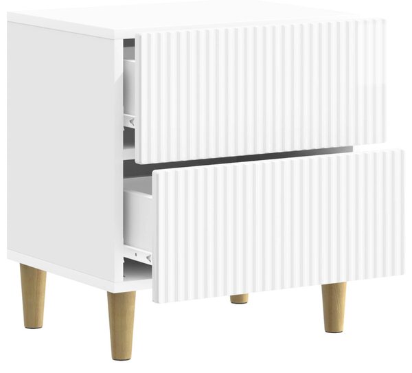Éjjeliszekrény fiókkal 2 pcs Magasfényű Fehér 43 x 34,5 x 48 cm