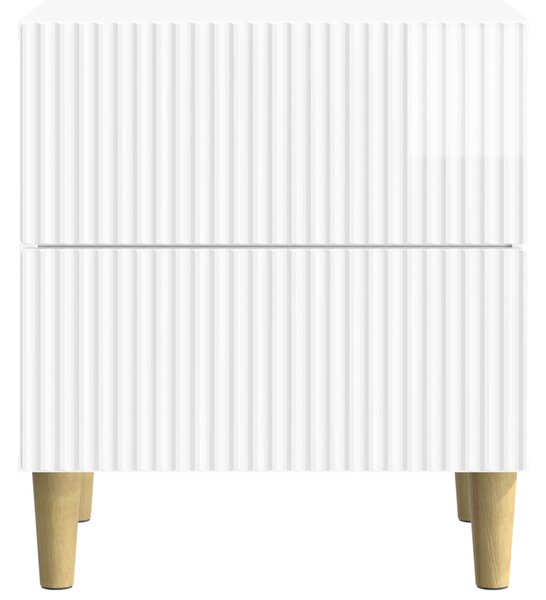 Éjjeliszekrény fiókkal 2 pcs Magasfényű Fehér 43 x 34,5 x 48 cm