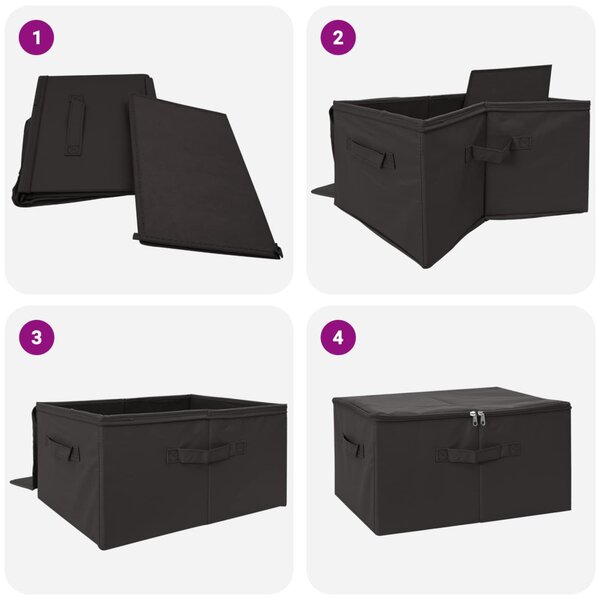 Tároló Doboz Antracitszürke 55 x 35 x 32 cm Nem szőtt textil