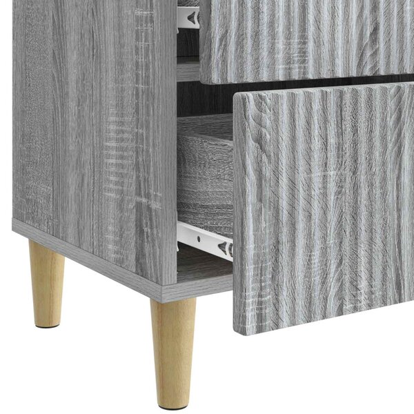 Éjjeliszekrény 2 pcs Szürke Sonoma 43 x 34,5 x 48 cm Szerelt Fa