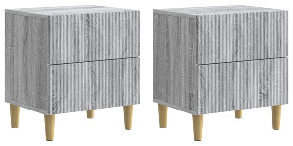 Éjjeliszekrény 2 pcs Szürke Sonoma 43 x 34,5 x 48 cm Szerelt Fa