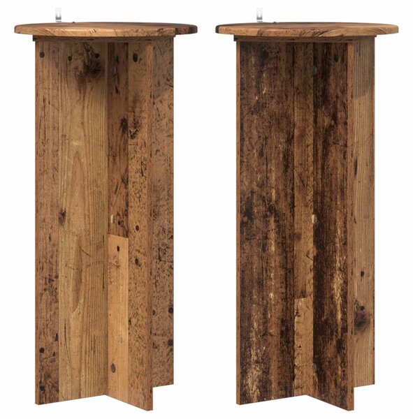 Növényállvány 2 pcs Antik Fa 40 x 40 x 80 cm Szerelt Fa