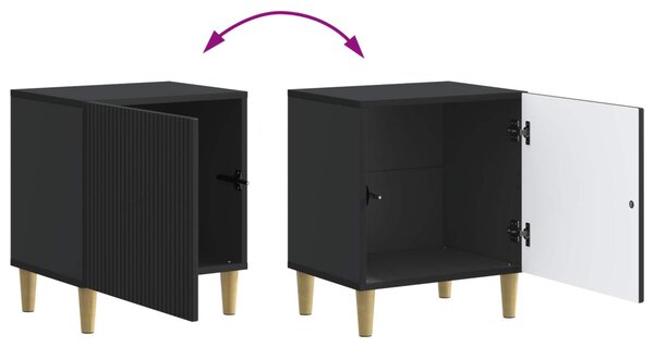 Éjjeliszekrény 2 pcs Fekete 43 x 34,5 x 50 cm Szerelt Fa