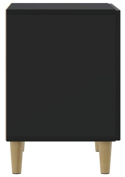 Éjjeliszekrény 2 pcs Fekete 43 x 34,5 x 50 cm Szerelt Fa