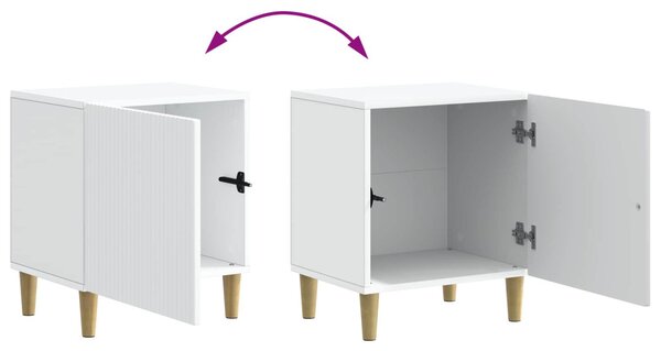 Éjjeliszekrény 2 pcs Fehér 43 x 34,5 x 50 cm Szerelt Fa