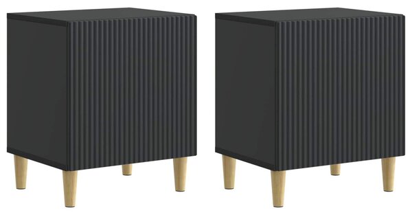 Éjjeliszekrény 2 pcs Fekete 43 x 34,5 x 50 cm Szerelt Fa
