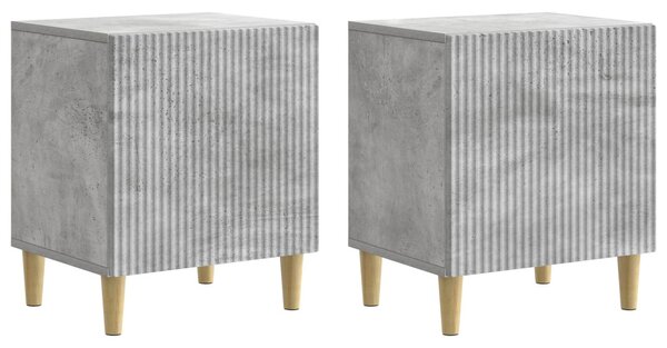Éjjeliszekrény 2 pcs Betonszürke 43 x 34,5 x 50 cm Szerelt Fa