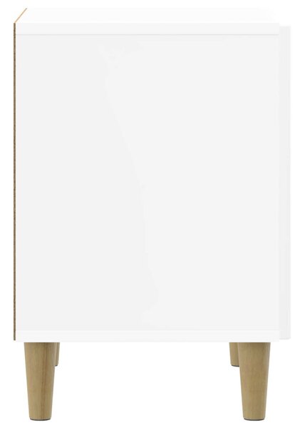 Éjjeliszekrény 2 pcs Magasfényű Fehér 43 x 34,5 x 50 cm