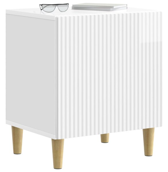 Éjjeliszekrény 2 pcs Magasfényű Fehér 43 x 34,5 x 50 cm