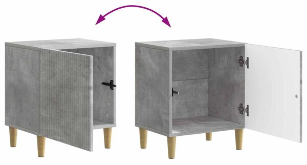 Éjjeliszekrény 2 pcs Betonszürke 43 x 34,5 x 50 cm Szerelt Fa
