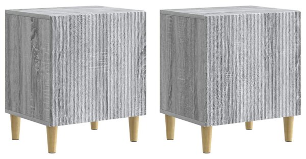 Éjjeliszekrény 2 pcs Szürke Sonoma 43 x 34,5 x 50 cm Szerelt Fa