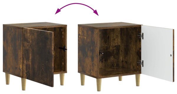 Éjjeliszekrény 2 pcs Füstös Tölgy 43 x 34,5 x 50 cm Szerelt Fa