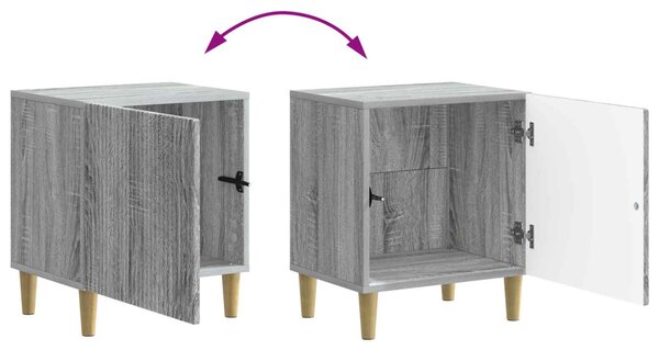 Éjjeliszekrény 2 pcs Szürke Sonoma 43 x 34,5 x 50 cm Szerelt Fa