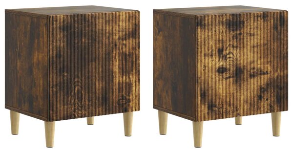 Éjjeliszekrény 2 pcs Füstös Tölgy 43 x 34,5 x 50 cm Szerelt Fa