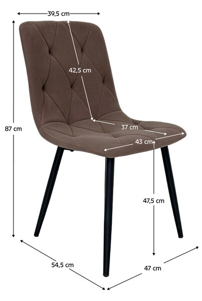 KONDELA Étkezőszék, bézsesszürke taupe/fekete, DANIRA NEW