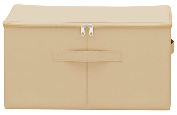 Tároló Doboz Krémszínű 43 x 34 x 23 cm Nem szőtt textil